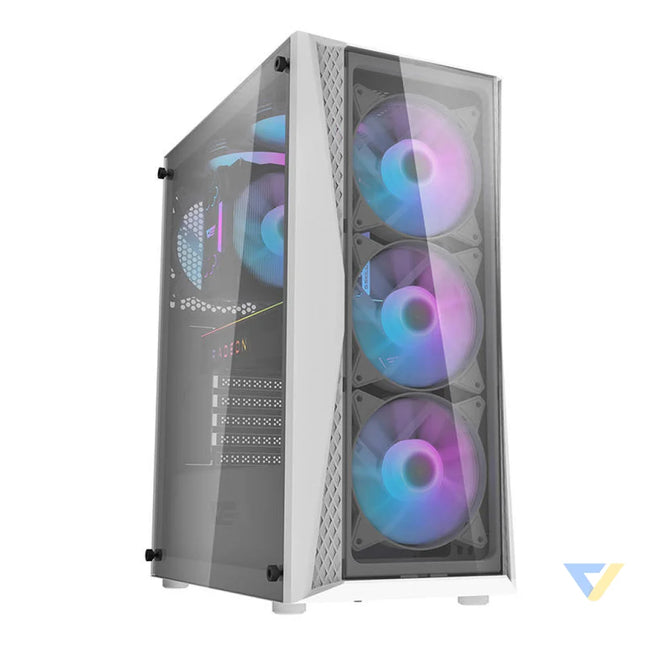 Darkflash DK352 Plus computer case (black and white) + 4 ARGB fans With fan