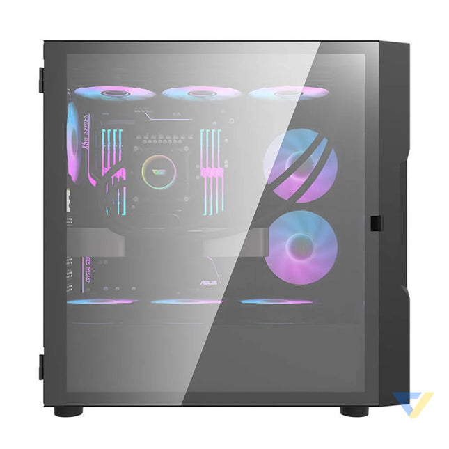 Darkflash DK431 Glass computer case (black) + 4 RGB fans With fan