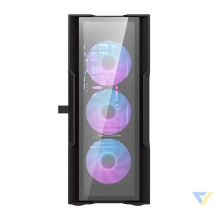 Darkflash DK431 Glass computer case (black) + 4 RGB fans With fan