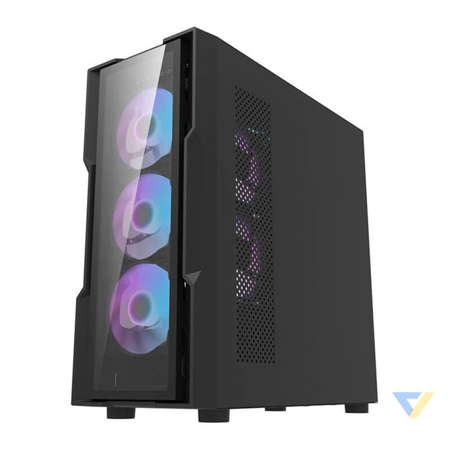 Darkflash DK431 Glass computer case (black) + 4 RGB fans With fan