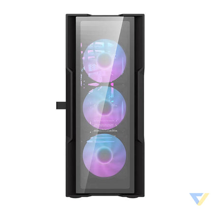 Darkflash DK431 Glass computer case (black) + 4 RGB fans With fan