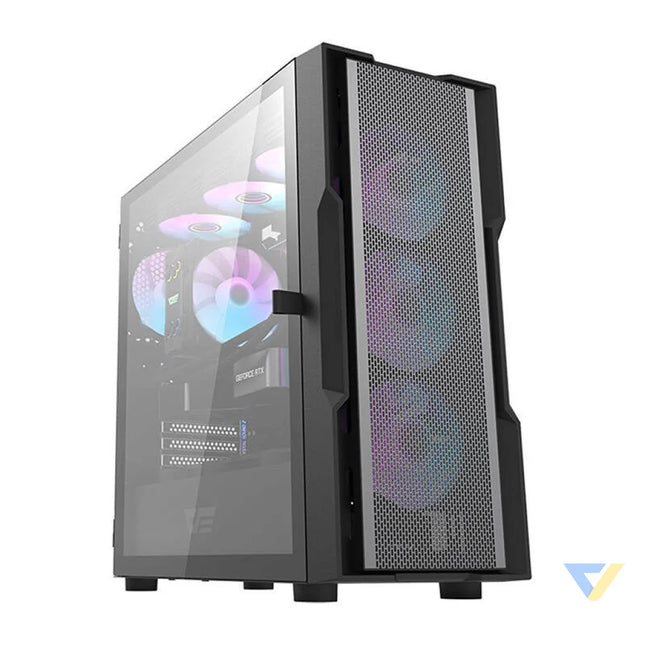 Darkflash DK431 Mesh computer case (black) + 4 ARGB fans With fan