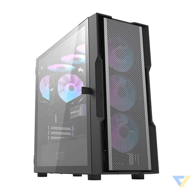 Darkflash DK431 Mesh computer case (black) + 4 ARGB fans With fan