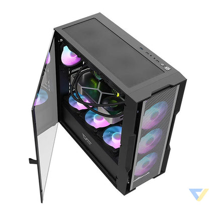 Darkflash DK431 Mesh computer case (black) + 4 ARGB fans With fan