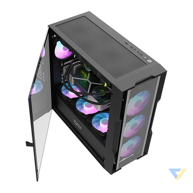 Darkflash DK431 Mesh computer case (black) + 4 ARGB fans With fan