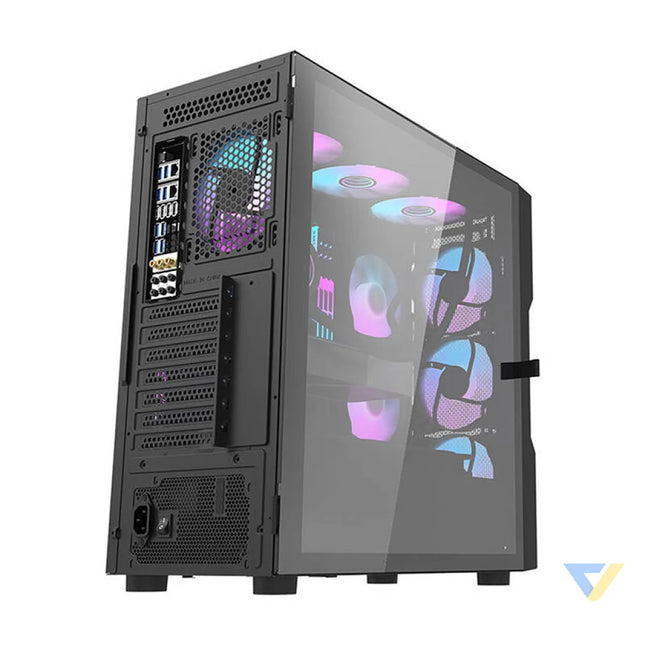 Darkflash DK431 Mesh computer case (black) + 4 ARGB fans With fan