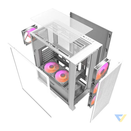 Darkflash DRX70 MESH computer case (white) + 4 RGB fans With fan