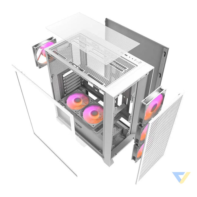 Darkflash DRX70 MESH computer case (white) + 4 RGB fans With fan
