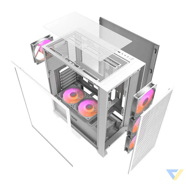 Darkflash DRX70 MESH computer case (white) + 4 RGB fans With fan