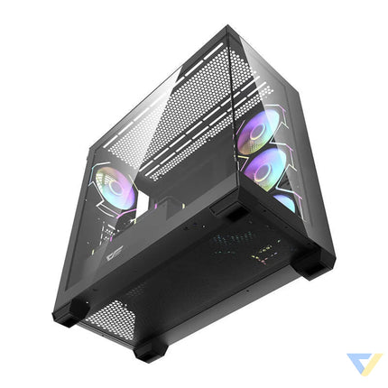 Darkflash DS900 computer case (black) + 7 ARGB fans With fan
