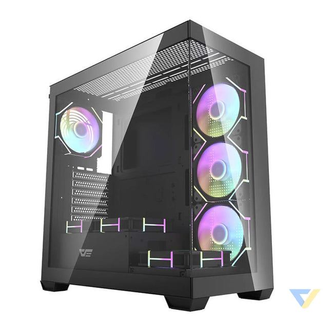 Darkflash DS900 computer case (black) + 7 ARGB fans With fan