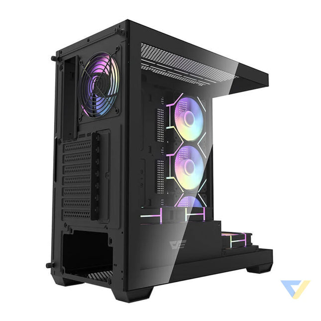 Darkflash DS900 computer case (black) + 7 ARGB fans With fan