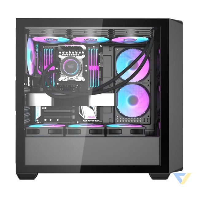 Darkflash DS900WD computer case (black) + 4 fans With fan