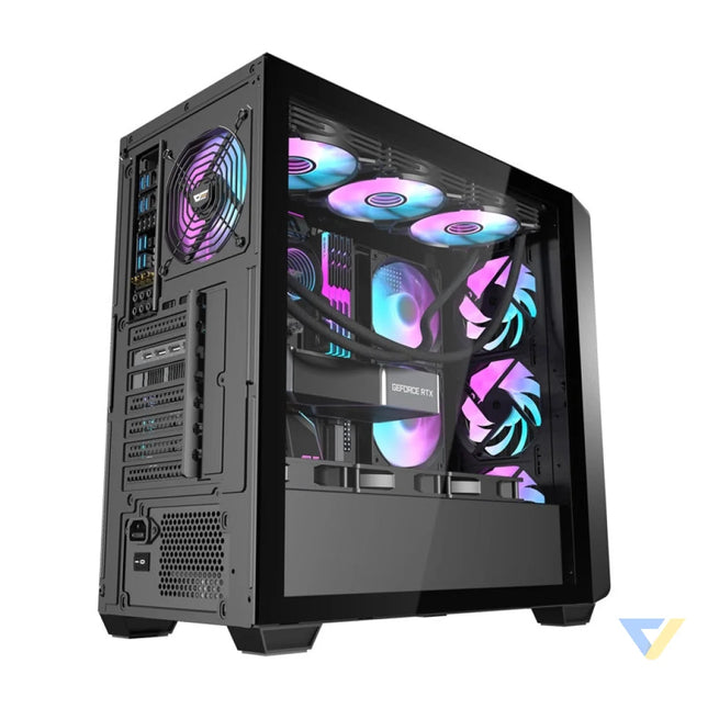Darkflash DS900WD computer case (black) + 4 fans With fan