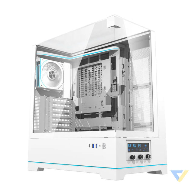 Darkflash DY450 PRO computer case (white) + 1 fan With fan