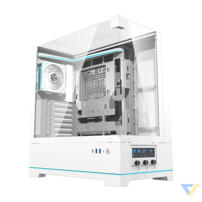 Darkflash DY450 PRO computer case (white) + 1 fan With fan