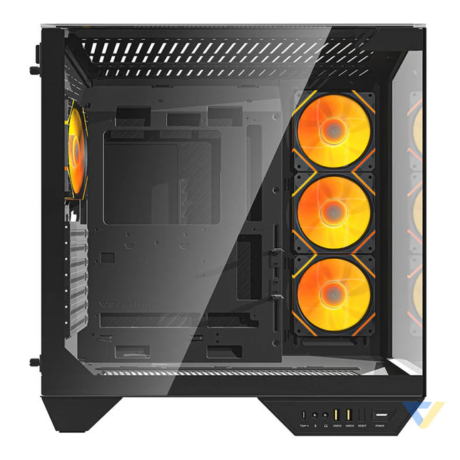 Darkflash DY470 computer case (black) + 4 fans + GPU bracket With fan