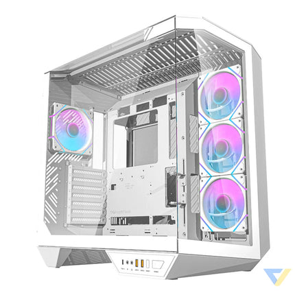 Darkflash DY470 computer case (white) + 4 fans + GPU bracket With fan