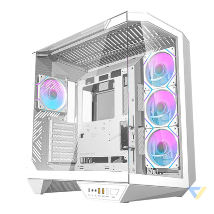 Darkflash DY470 computer case (white) + 4 fans + GPU bracket With fan