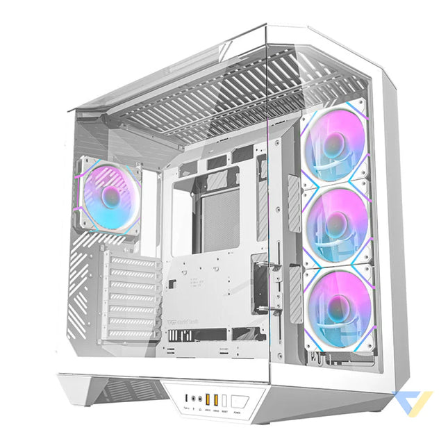 Darkflash DY470 computer case (white) + 4 fans + GPU bracket With fan