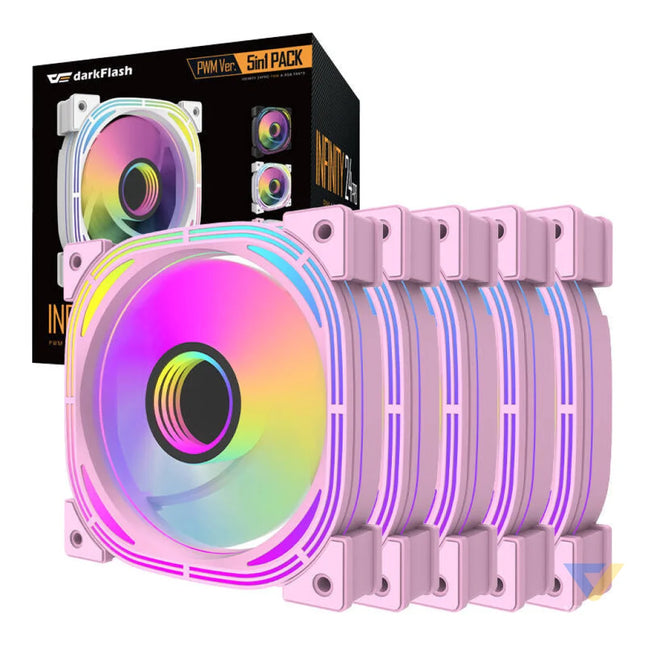 Darkflash INF24 5in1 ARGB Computer fan set (pink) Fans