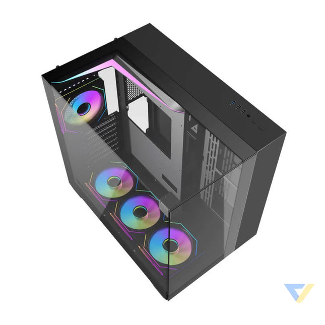 Darkflash TH285 computer case (black) + 4 fans With fan
