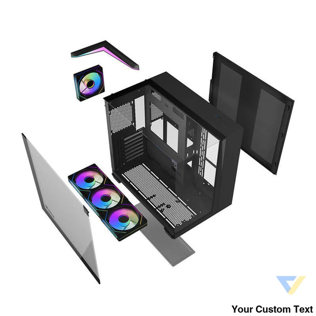 Darkflash TH285 computer case (black) + 4 fans With fan
