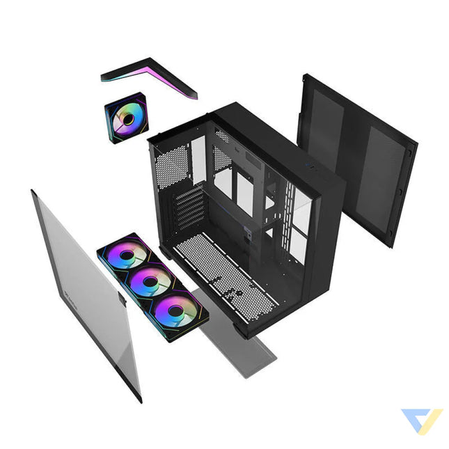 Darkflash TH285 computer case (black) + 4 fans With fan