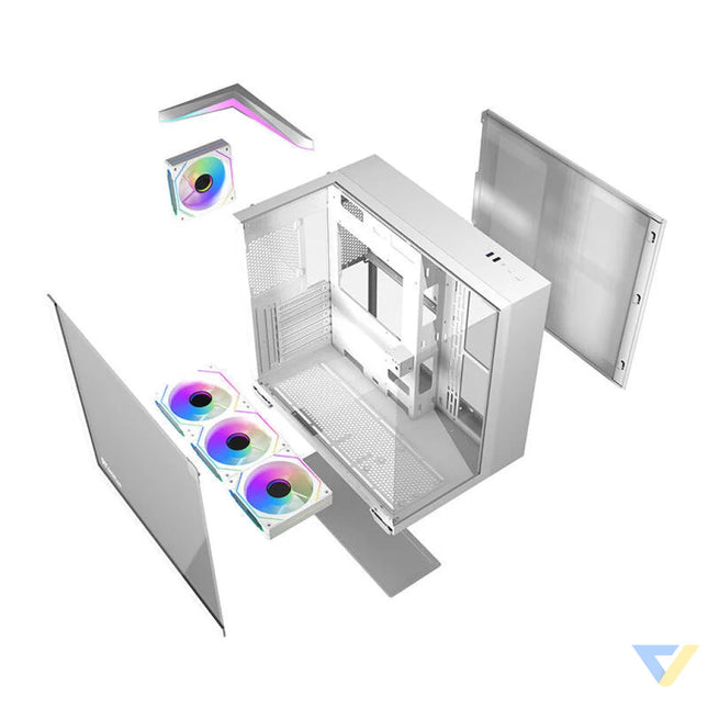 Darkflash TH285 computer case (white) + 4 fans With fan