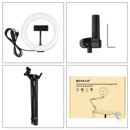 Desktop arm stand Puluz with 20cm LED Vlogging Ring PKT3089B Ring lights