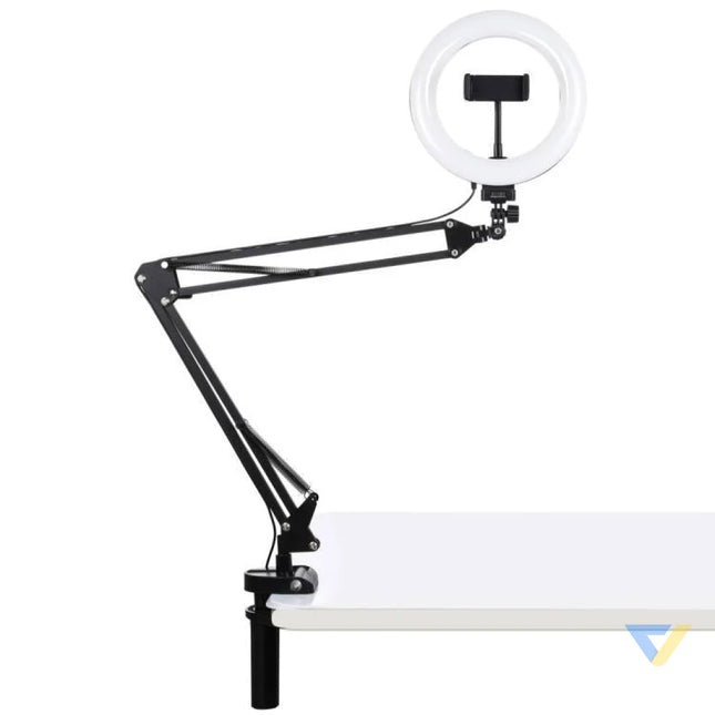 Desktop arm stand Puluz with 20cm LED Vlogging Ring PKT3089B Ring lights
