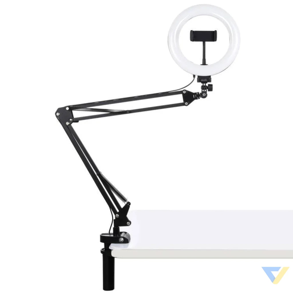 Desktop arm stand Puluz with 20cm LED Vlogging Ring PKT3089B Ring lights