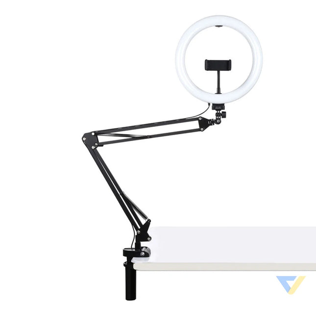 Desktop arm stand Puluz with 26cm LED Vlogging Ring PKT3090B Ring lights