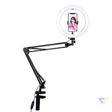 Desktop arm stand Puluz with 26cm LED Vlogging Ring PKT3090B Ring lights