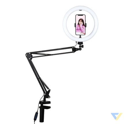 Desktop arm stand Puluz with 26cm LED Vlogging Ring PKT3090B Ring lights