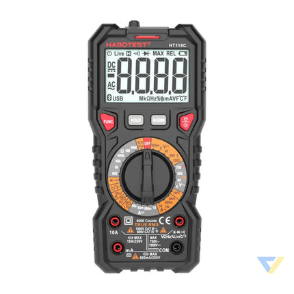 Digital Multimeter with Flashlight Habotest HT118C True RMS NCV battery testing Measuring tools