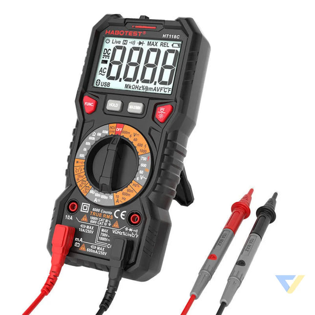 Digital Multimeter with Flashlight Habotest HT118C True RMS NCV battery testing Measuring tools