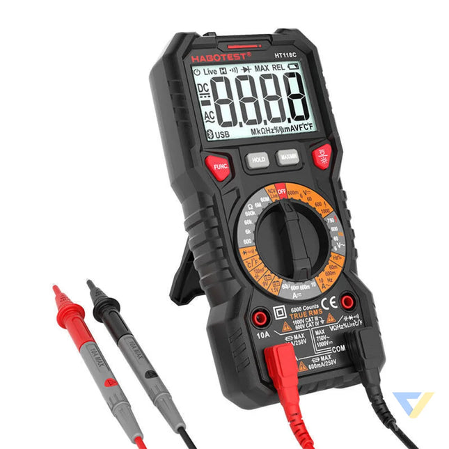 Digital Multimeter with Flashlight Habotest HT118C True RMS NCV battery testing Measuring tools