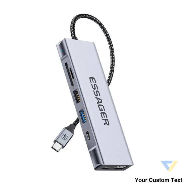 Docking Station Essager EHB08 QK0G Z HDMI 2xUSB A SD card TF card (gray) Docking stations