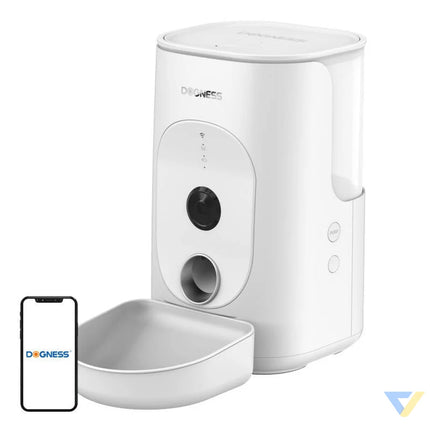 Dogness F15 WiFi 4L smart food dispenser with camera with plastic bowl (white) Bowls