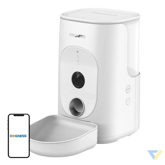 Dogness F15 WiFi 4L smart food dispenser with camera with plastic bowl (white) Bowls