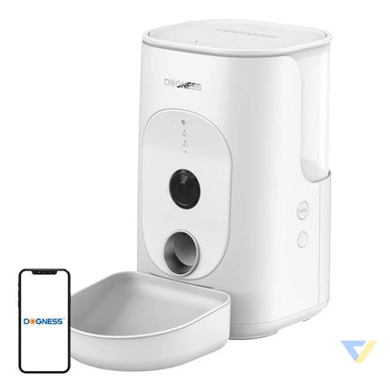 Dogness F15 WiFi 4L smart food dispenser with camera with plastic bowl (white) Bowls