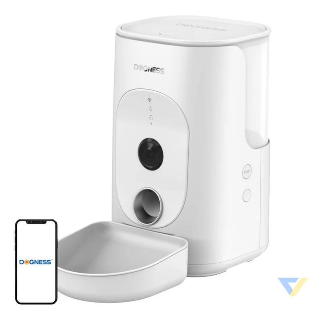 Dogness F15 WiFi 4L smart food dispenser with camera with plastic bowl (white) Bowls