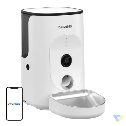 Dogness F15 WiFi 4L smart food dispenser with camera with stainless steel bowl (white) Bowls