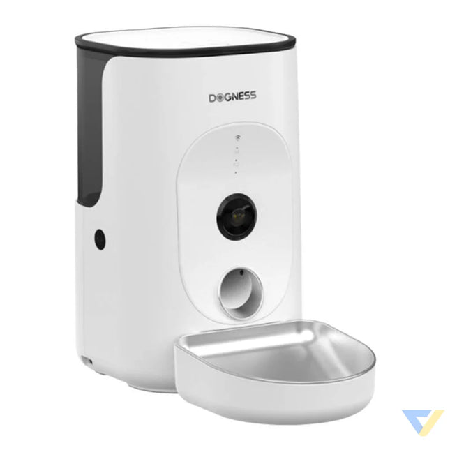 Dogness F15 WiFi 4L smart food dispenser with camera with stainless steel bowl (white) Bowls