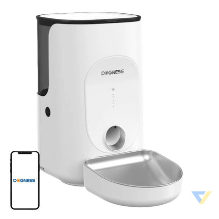 Dogness F16 WiFi 5G 4L smart food dispenser with stainless steel bowl (white) Bowls