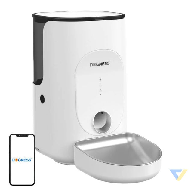 Dogness F16 WiFi 5G 4L smart food dispenser with stainless steel bowl (white) Bowls
