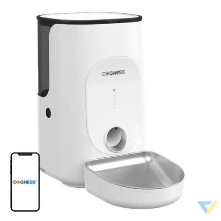 Dogness F16 WiFi 5G 4L smart food dispenser with stainless steel bowl (white) Bowls