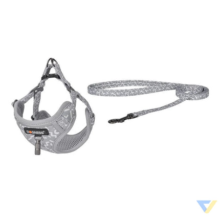 Dogness walking set leash 1,5m + harness for dog (light gray) Walking and transportation