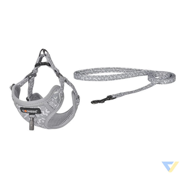 Dogness walking set leash 1,5m + harness for dog (light gray) Walking and transportation